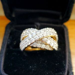 Victoria Wieck Gold Vermeil Bridge 925 CZ Ring